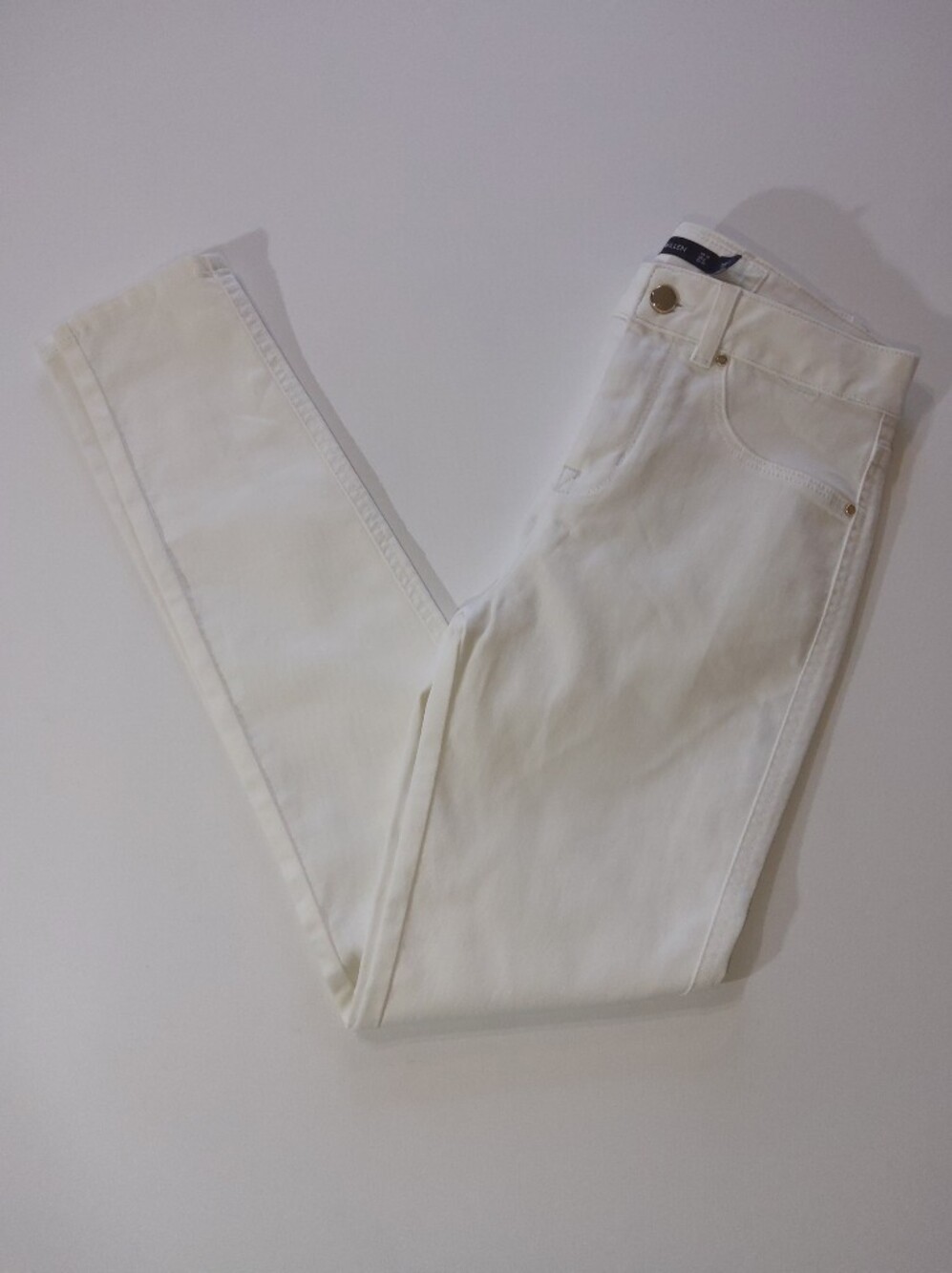 Karen Millen Jeans Womens Sz 6 White Mid Rise Minimalist Retro Y2K Quiet Luxury